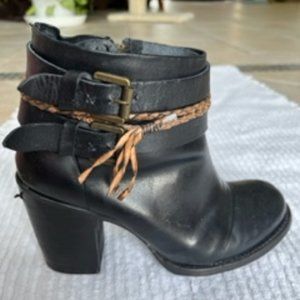 Freebird by Steven Black Leather Bootie Size 8